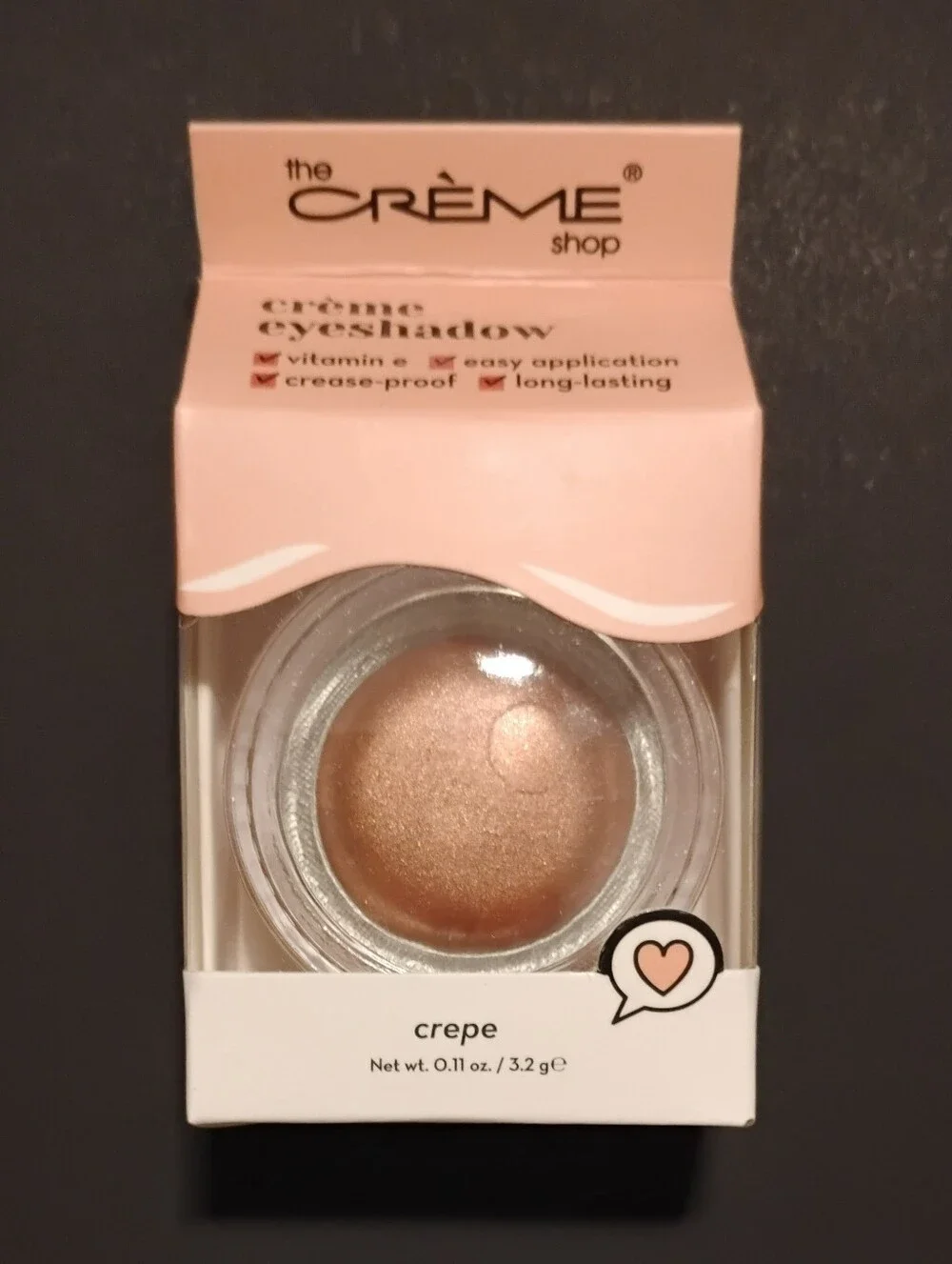 The Crème Shop creme eyeshadow in the shade crepe